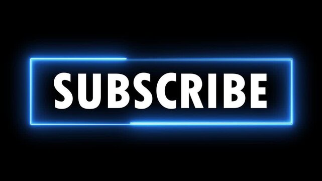 rounded box rotate subscribe saber text effect motion 4k video in dark screen