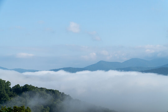 Asheville, North Carolina Coud Shrouded Mountains