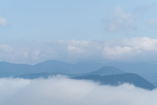 Asheville, North Carolina Coud Shrouded Mountains