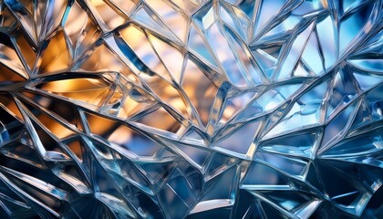 Glass Crystal Texture With Fractured Light Reflections Shining Luxury Effect Abstract Background