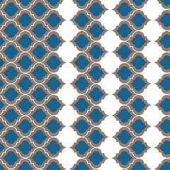 Fototapeta premium Arabic arabesque seamless pattern with colorful elements. Geometric background. Design greeting card for Ramadan Kareem, Islamic ornamental colorful detail of mosaic. Vector illustration.