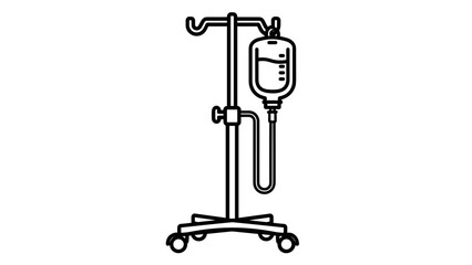 Medical IV Drip Stand with Bag.