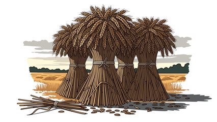 Three Bundles of Reeds or Rushes.