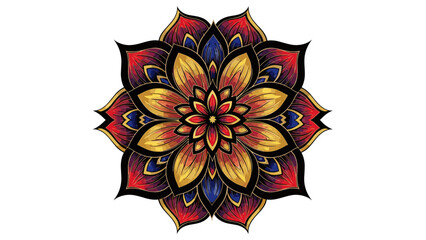 Vibrant Mandala Design with Floral Pattern.