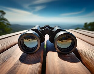 binoculars for discovery an up close view of a pair of black binoculars ready for exploration and discovery showcasing their sleek design and potential for adventure