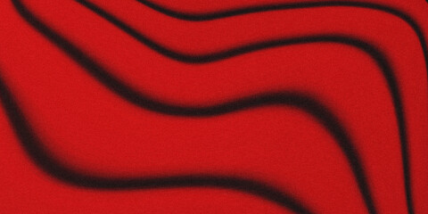 A striking abstract composition featuring bold curving black lines against a vibrant solid red background creating a dynamic visual impact