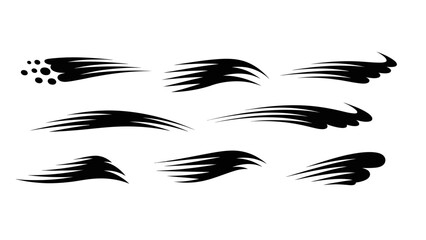 Obraz premium Dynamic black speed lines and graphic elements on a white background