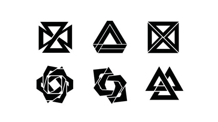 Geometric shapes collection on white background for design and branding