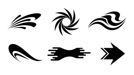 Obraz premium Abstract graphic elements set black on white design for digital media