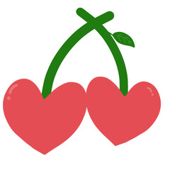 Cute Cherry Icon Illustration