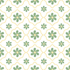 Green Clover Floral Seamless Pattern.