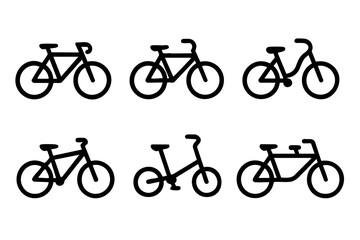 Obraz premium Different bicycle icons set simple design