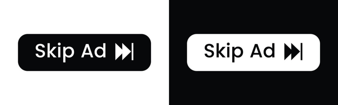 Skip ad button vector download advertising skip button graphic