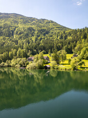 Lunzer See in Lower Austria surrounded by mountains and forest