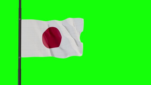 japan flag with green background