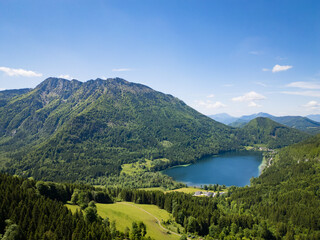 Lunzer See in Lower Austria surrounded by mountains and forest