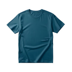 Deep teal short sleeve t-shirt mockup with subtle fabric texture and realistic shadows for fashion or sportswear branding isolated transparent