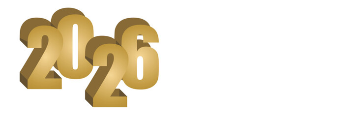 3d The image is a festive illustration that wishes a Happy New Year 2026, complete with a celebratory fireworks display, and a feeling of hope. vector illustration