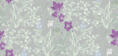  Poster wildflowers in vintage style