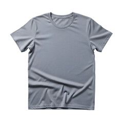 Fototapeta premium Light gray short sleeve crew neck t shirt mockup with realistic folds isolated on transparent background for apparel branding and template use