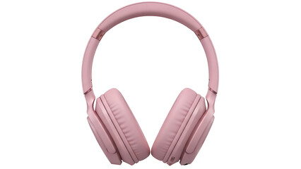 Rose gold wireless headphones isolated PNG, modern audio equipment for music listening and communication on transparent background © Ana