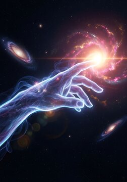 The Creation of the Universe A Divine Hand Touches the Cosmos.