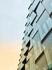 Low angle view of modern office building in Berlin, Germany
