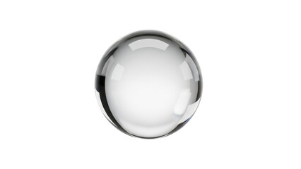 Clear glass sphere PNG isolated on transparent background, crystal ball for fortune telling and decorative design element