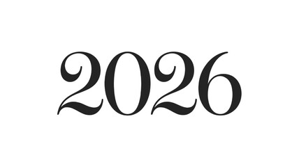 The year 2026 in a unique typography, suitable for various design projects.