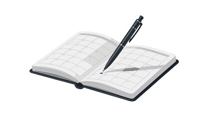 A pen poised over a planner ready to mark a new schedule.