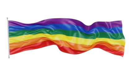 Rainbow pride flag PNG isolated on transparent background, LGBTQ rights symbol for diversity and inclusion campaigns