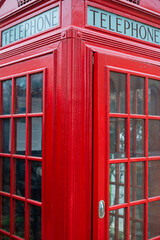 Fototapeta premium British red telephone box or kiosk