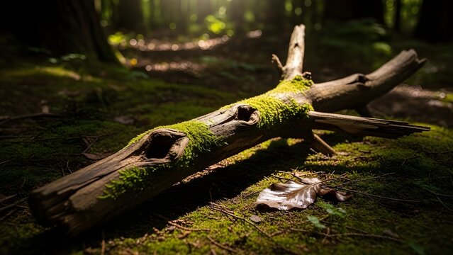 Fallen log in a forest.