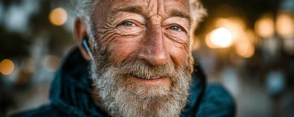 Portrait of a happy senior man running in a park