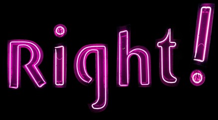Right! pink neon lights