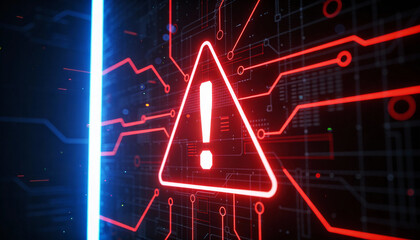 A warning message flashing on the screen, alerting users to a potential breach in system security