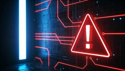 A warning message flashing on the screen, alerting users to a potential breach in system security