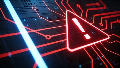 A warning message flashing on the screen, alerting users to a potential breach in system security