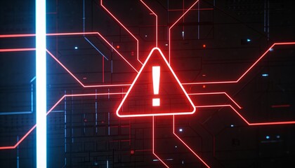 A warning message flashing on the screen, alerting users to a potential breach in system security