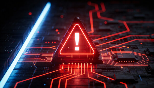 A warning message flashing on the screen, alerting users to a potential breach in system security - Powered by Adobe