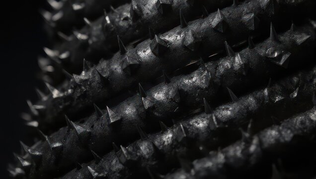 Close-up Macro Shot of Black Velcro Hook and Loop Fastener Texture.