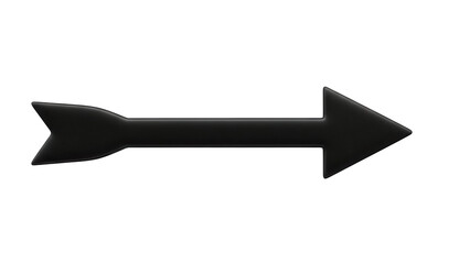 Black arrow pointing right isolated PNG, direction symbol for navigation and design projects on...