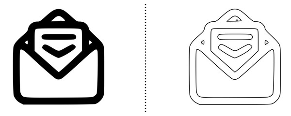 Modern Envelope Mail Inbox Icon, New Message Notification and Email Communication Symbol for Mobile App and Web User Interface Vector Design