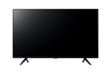 Modern Black Flat Screen Television Smart Home Electronics Isolated on a Transparent Background