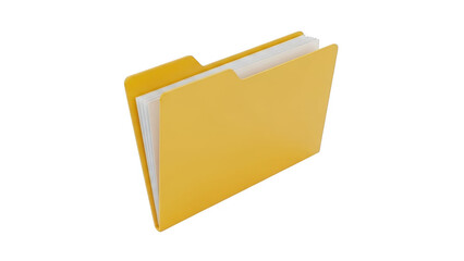 Yellow folder icon isolated on transparent background