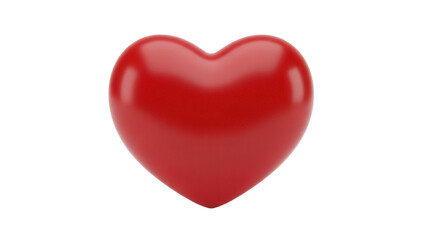 Obraz premium Shiny red heart isolated PNG, symbol of love and romance for Valentine s Day and romantic designs on transparent background