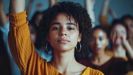 Group of women raising their fists in protest symbolizing empowerment solidarity activism and Women’s History Month