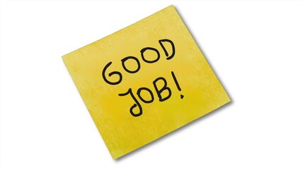 Good job yellow sticky note animation