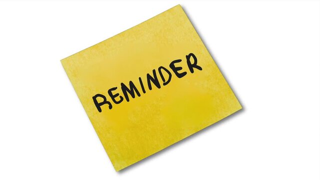 Animated sticky note reminder falling down