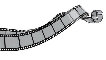 Film strip PNG isolated on transparent background, movie reel with empty frames for cinema and photography projects